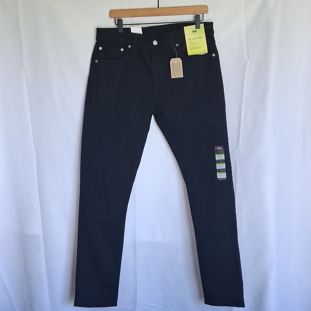 Levi's 512 Slim Taper Stretch Black Jeans 33×32